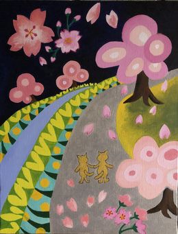 Peinture, Bishamon's cherry blossoms, Kako