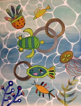 Peinture, Play in the water, Kako