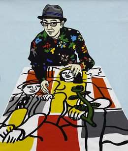 Gemälde, Hommage Fernand Leger, Jean-Michel Gnidzaz