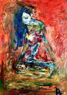 Painting, Nue femme rouge, Julien Danaux