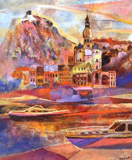 Painting, Dinant, a beautiful town in Belgium, Pol Ledent