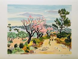 Print, Les amandiers au printemps, Yves Brayer
