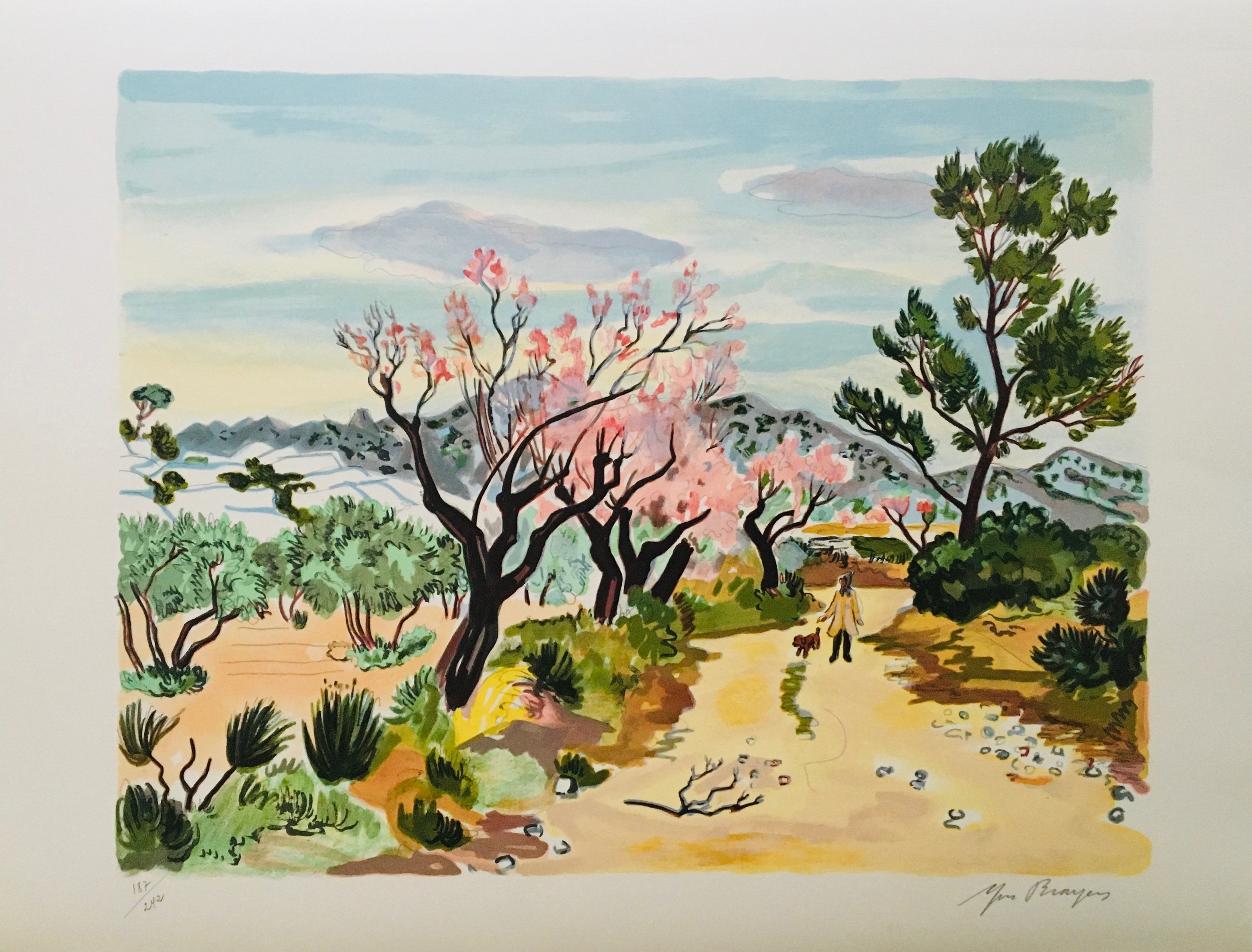 Yves Brayer, Les amandiers au printemps Yves Brayer, Les amandiers au printemps