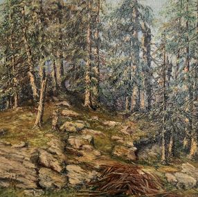 Gemälde, Chemin des bois, F. Perloux