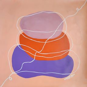 Drucke, Zen Minimalism. Peachy Calming Happiness - Print, Vafa Majidli