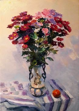 Painting, Chrysanthemum bouquet, Boris Serdyuk