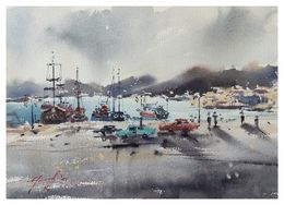 Gemälde, City landscape Greece, Irina Pronina