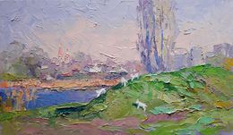 Painting, The first grass, Boris Serdyuk