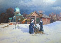 Gemälde, Near the well, Boris Serdyuk