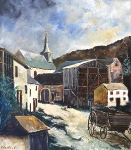 Gemälde, Old village in my countryside, Pol Ledent