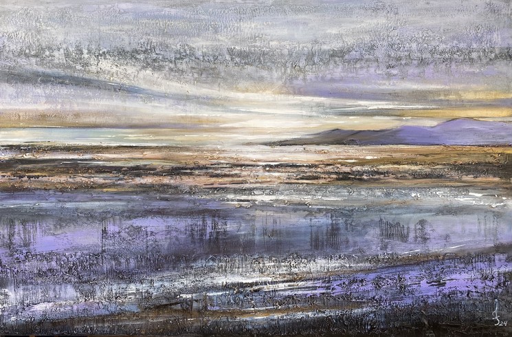 Irina Sadykova, White sunset, Painting on canvas