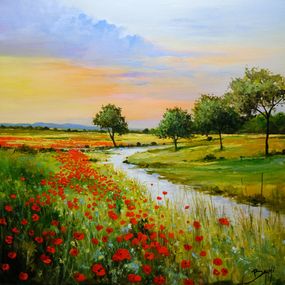 Gemälde, Couché de soleil sur la campagne, Eric Bruni