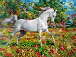 Painting, Wind in the mane, Anatoly Tarabanov