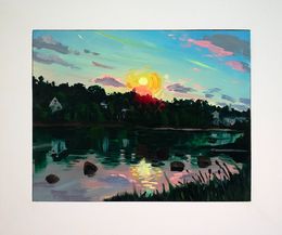 Gemälde, Lahave Sunset, Adam Gunn