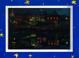 Gemälde, Downtown Bridgewater at Night, Adam Gunn
