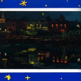 Peinture, Downtown Bridgewater at Night, Adam Gunn
