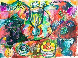 Painting, Nature morte et montagne, Isabelle Marie