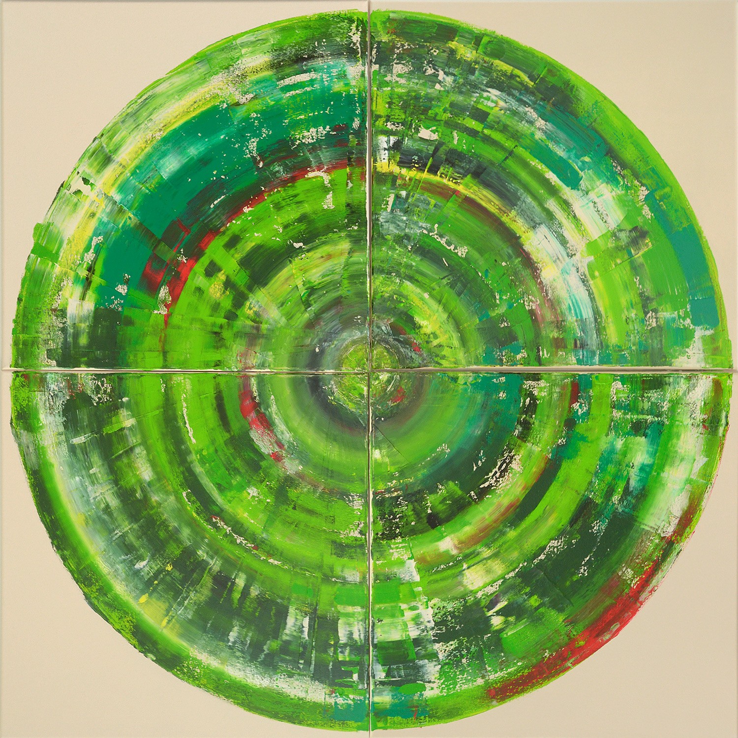 Bernhard Lang, Green Circle Quadriptych Bernhard Lang, Green Circle Quadriptych