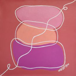 Gemälde, Zen Minimalism. Balance of Pink, Peach and Purple, Vafa Majidli