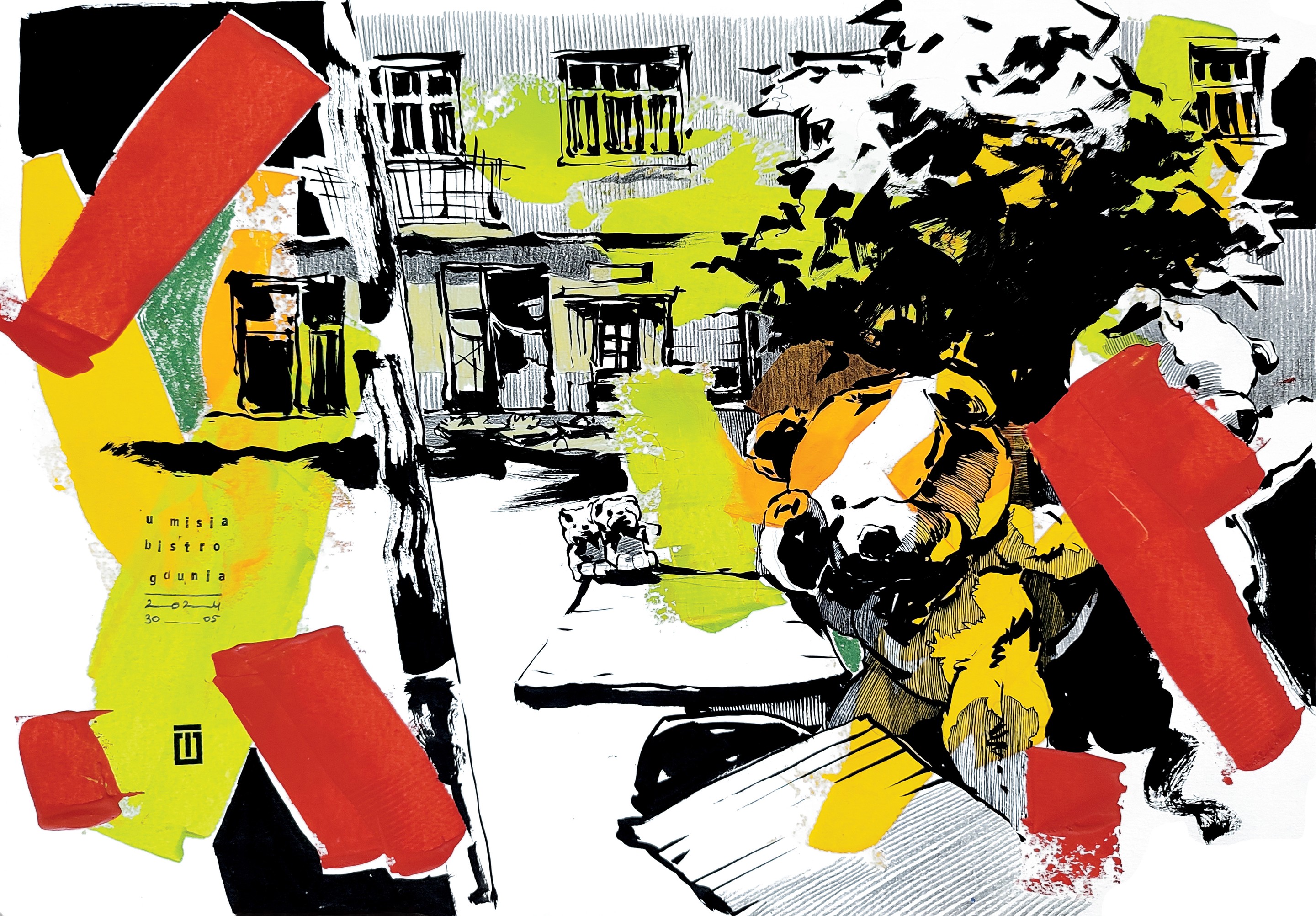 Tetiana Ocheredko, Sketch 11. U misia. Bistro Gdynia Tetiana Ocheredko, Sketch 11. U misia. Bistro Gdynia
