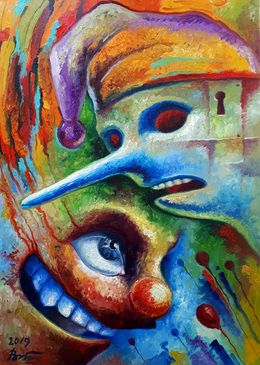 Painting, Pinocchio and the red-haired clown, Voichenko Sergiy