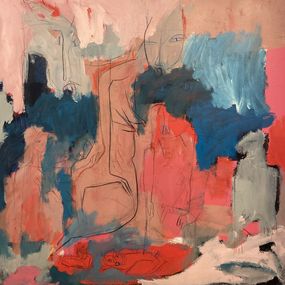 Gemälde, Le regard de la femme en rose, Isabelle Petit