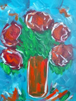 Painting, Red roses, Natalya Mougenot