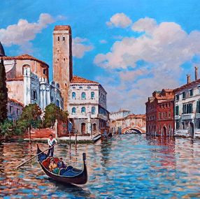Peinture, Cityscape late nineteenth century - Venice painting, Michele Martini