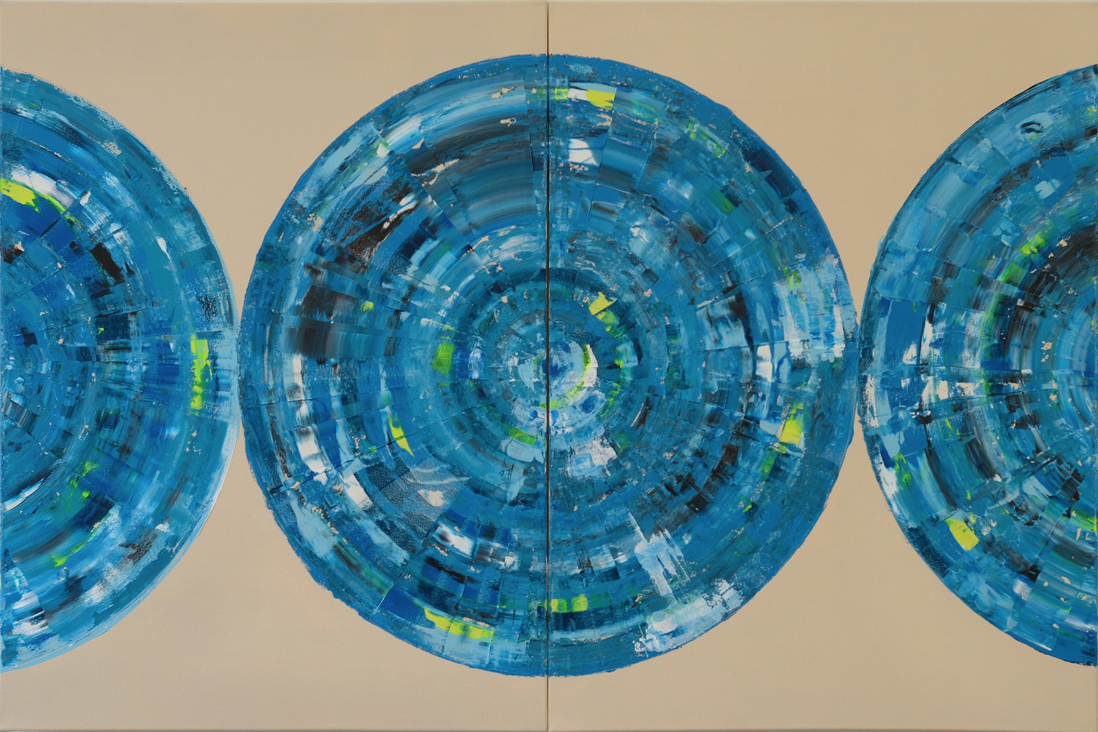 Bernhard Lang, Blue Circle Diptych I Bernhard Lang, Blue Circle Diptych I