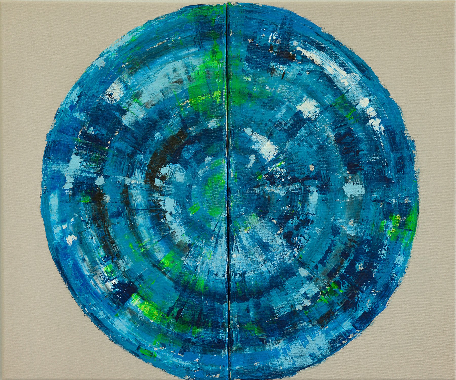Bernhard Lang, Blue Circle Diptych II Bernhard Lang, Blue Circle Diptych II