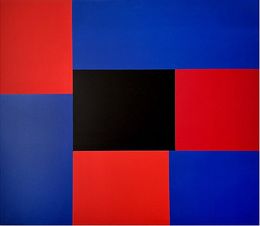 Print, 3 bleus, 3 rouges, 1 noir, Claude Tousignant