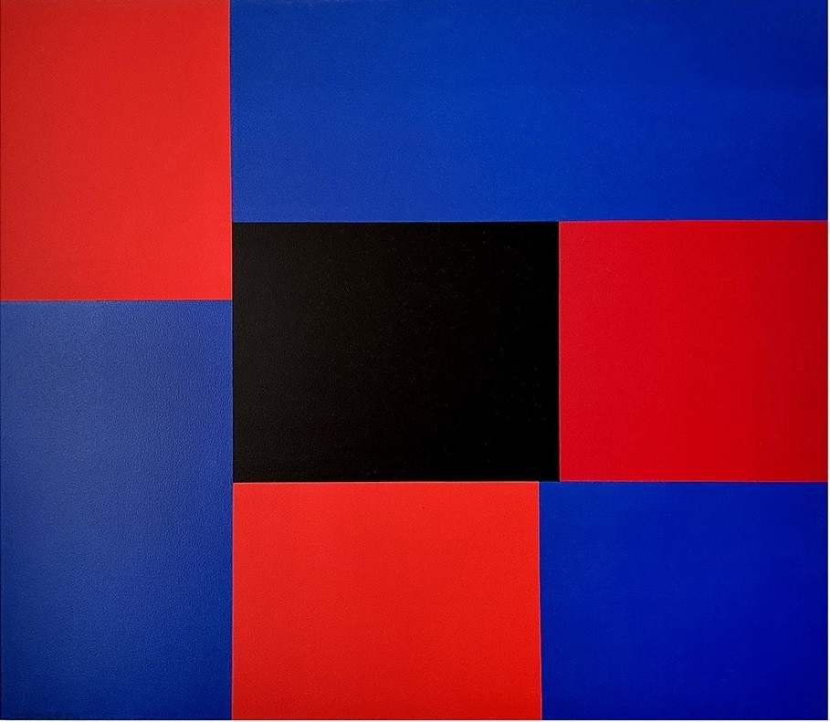 Claude Tousignant, 3 bleus, 3 rouges, 1 noir Claude Tousignant, 3 bleus, 3 rouges, 1 noir