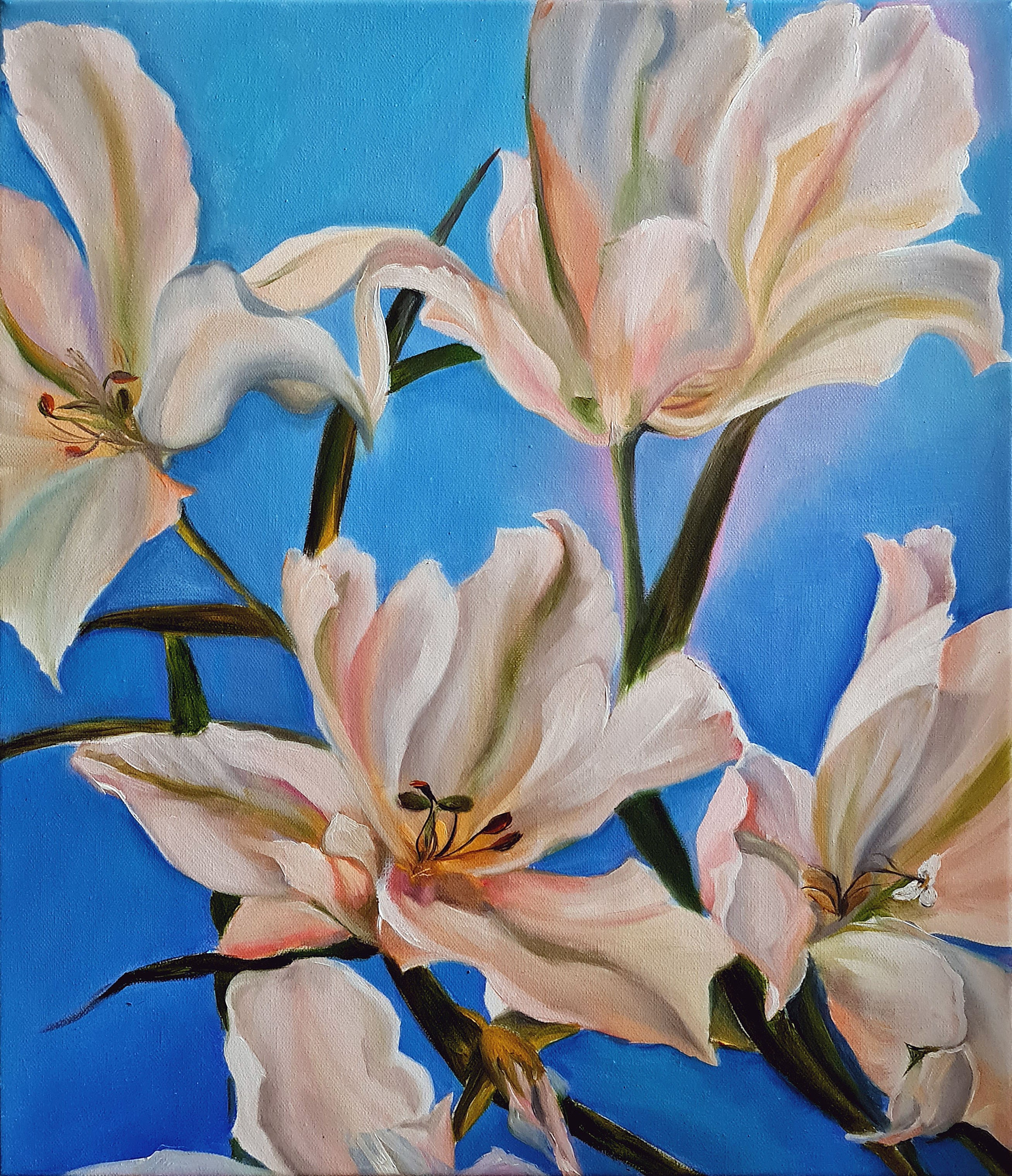 Lilya Volskaya, Evening light and wind in lilies Lilya Volskaya, Evening light and wind in lilies