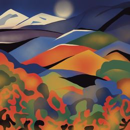 Print, Mountain landscape, Nina Tsorieva