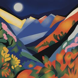 Print, Mountain landscape, Nina Tsorieva