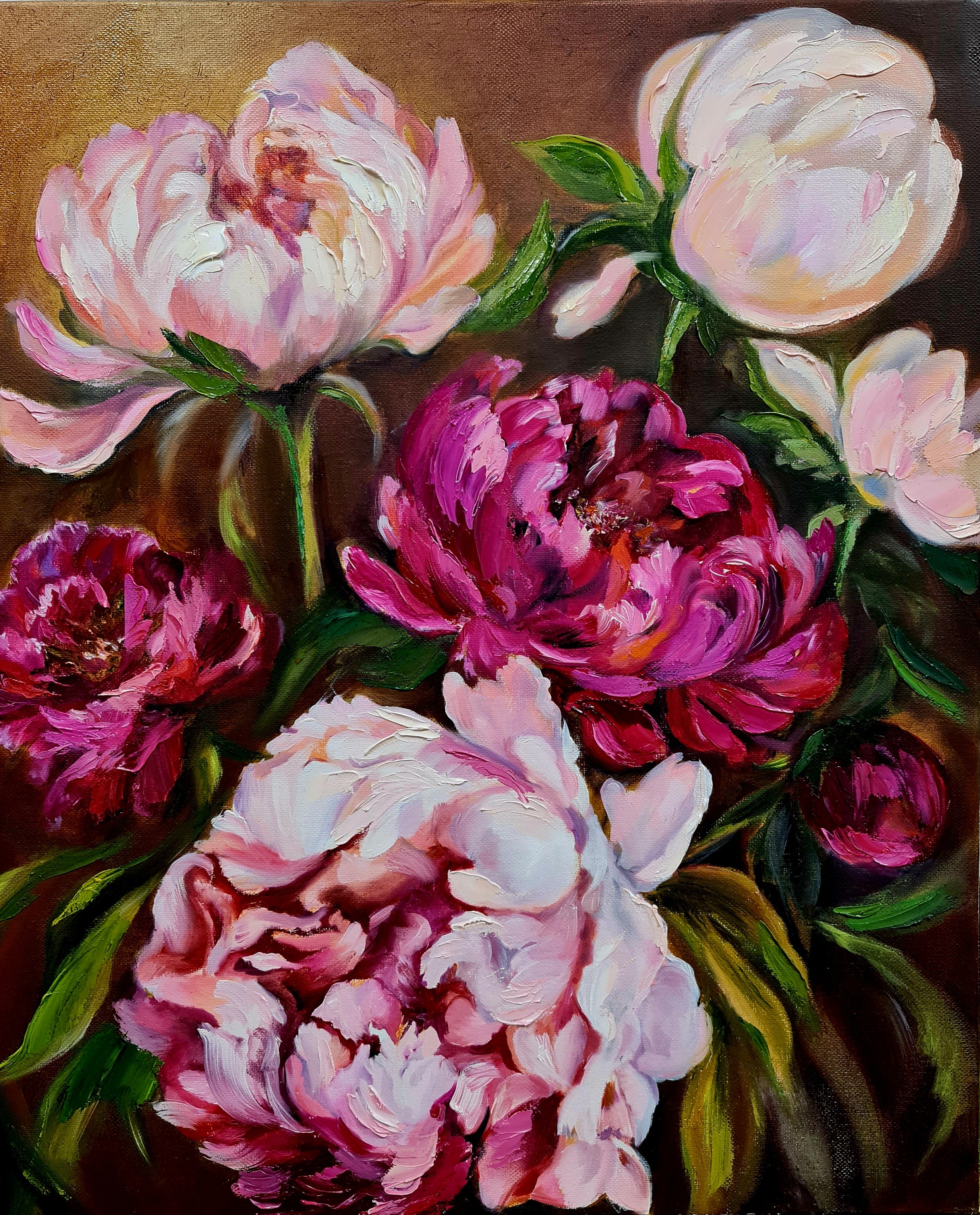 Lilya Volskaya, Peonies in the style of the Dutch masters Lilya Volskaya, Peonies in the style of the Dutch masters
