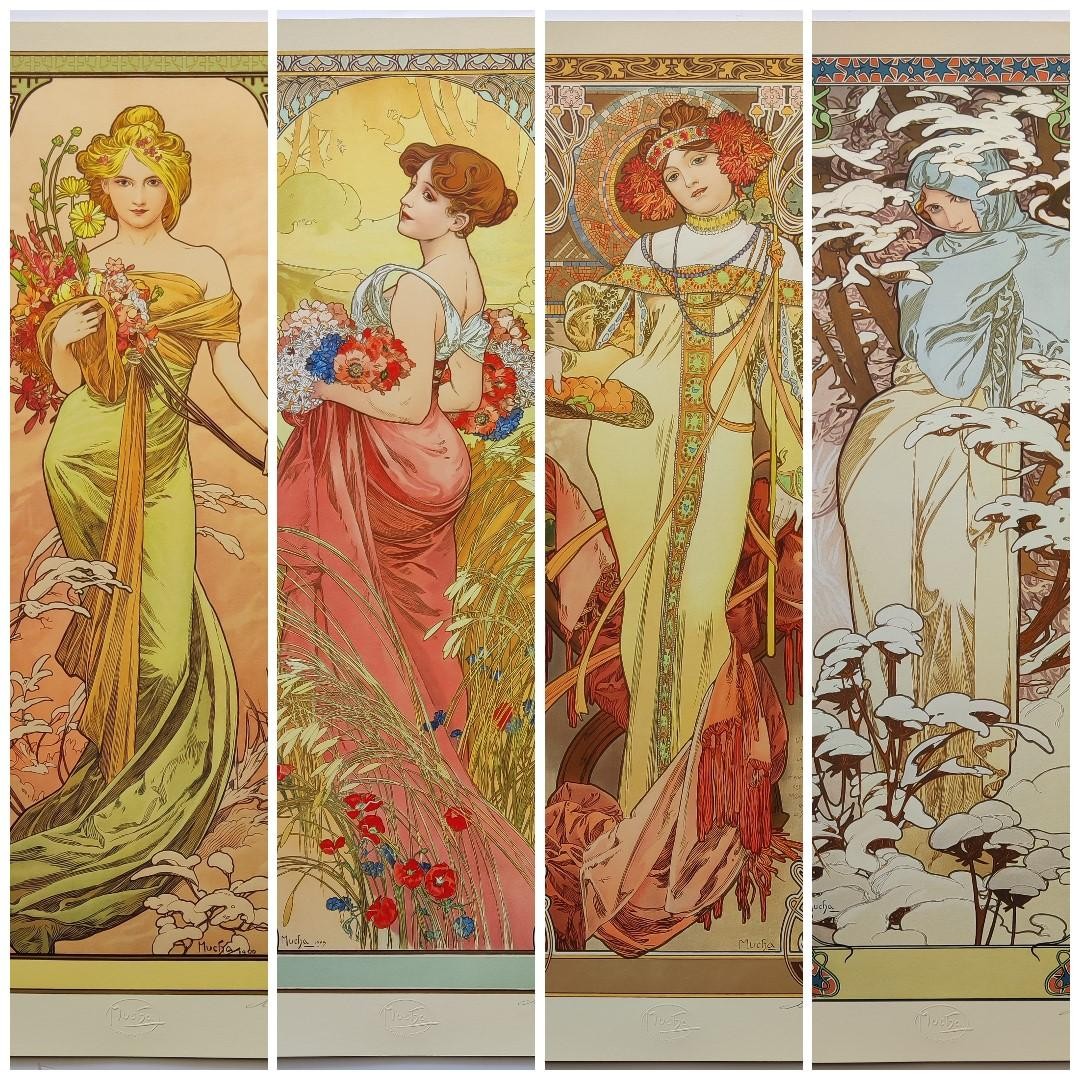 Alphons Mucha, The Seasons, Set of 4 Alphons Mucha, The Seasons, Set of 4