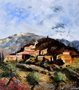 Painting, Old village in Provence, Pol Ledent