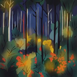 Print, Mysterious forest, Nina Tsorieva