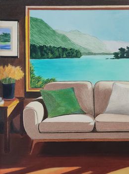 Fine Art Drawings, Fenêtre sur lac - Variation 6, Gabriel Riesnert