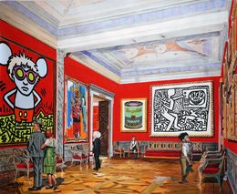 Gemälde, Andy, Niki, Jean-Michel and their friends meet Haring, Basquiat and Warhol, Gully