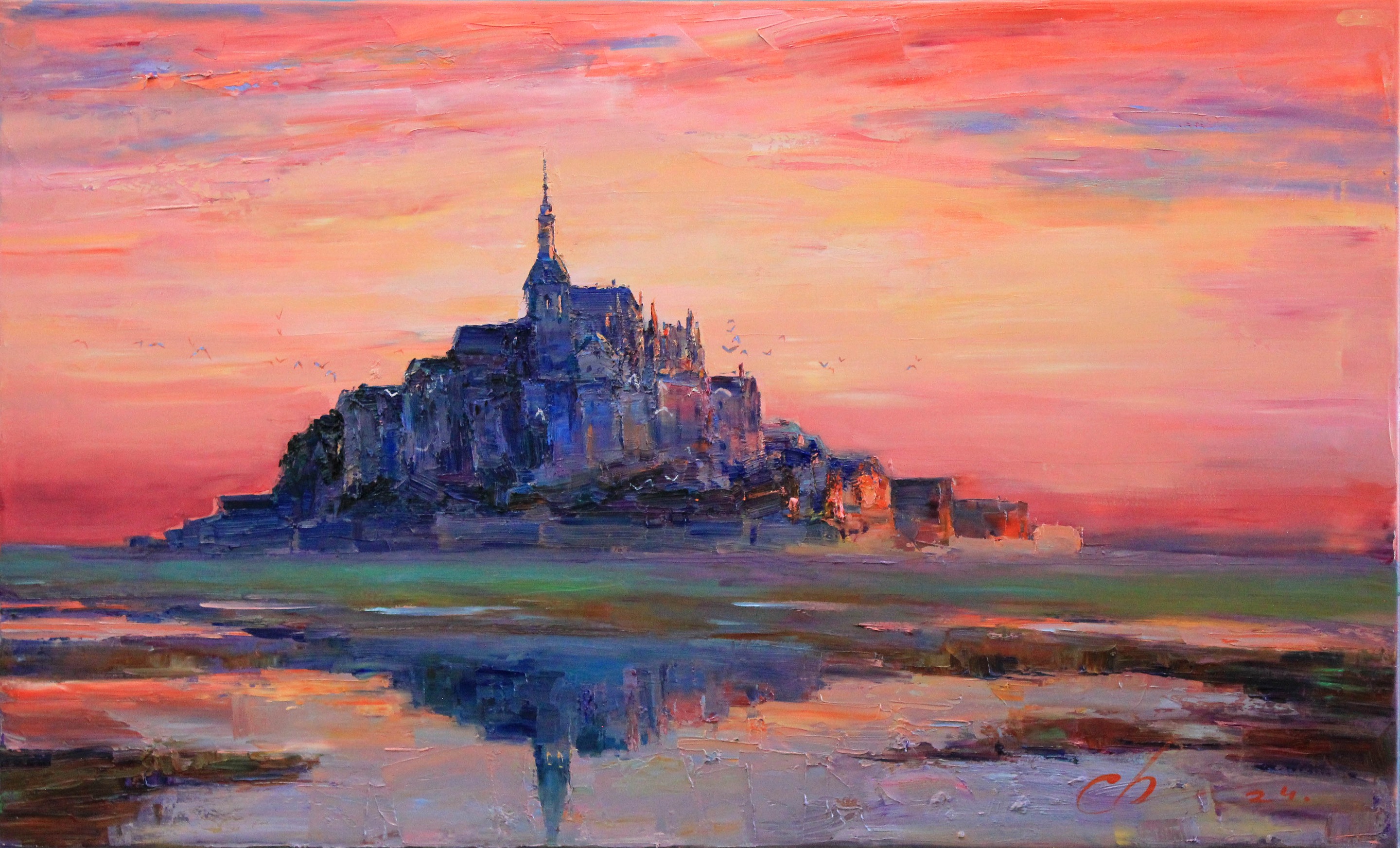 Serhii Cherniakovskyi, Evening Mont Saint Michel Serhii Cherniakovskyi, Evening Mont Saint Michel