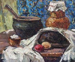Gemälde, Bread on the table, Oksana Ivanyuk