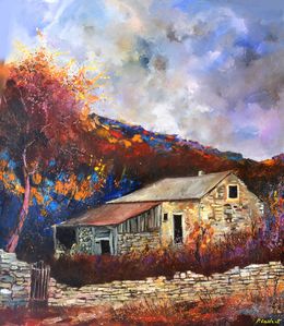 Painting, Old house, Pol Ledent