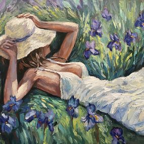 Gemälde, Among the Irises, Anna Reznikova