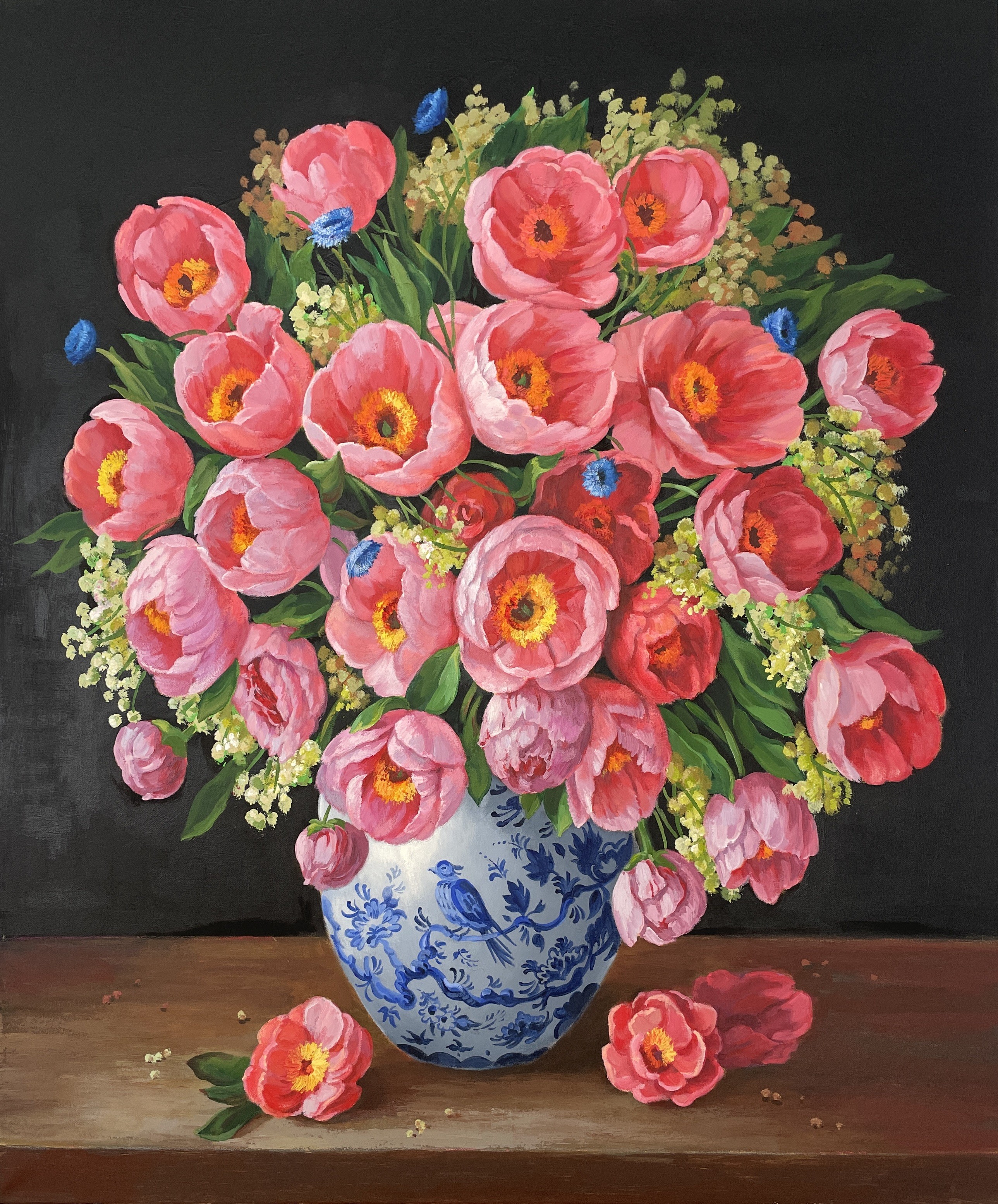 Anna Reznikova, Bouquet Peonies in Chinese Vase Anna Reznikova, Bouquet Peonies in Chinese Vase