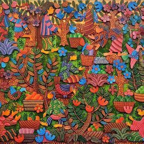 Gemälde, Morning Activities at the Traditional Market, Kusbudiyanto