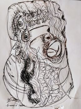 Zeichnungen, Femme à barbe, Herve Malcom Thomas