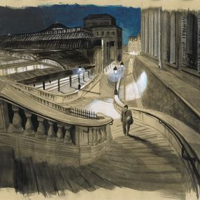 Painting, Paris nuit 2, Guillaume Chansarel (Guiyome)