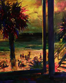 Gemälde, Relaxation on the sea beach, Ed Potapenkov